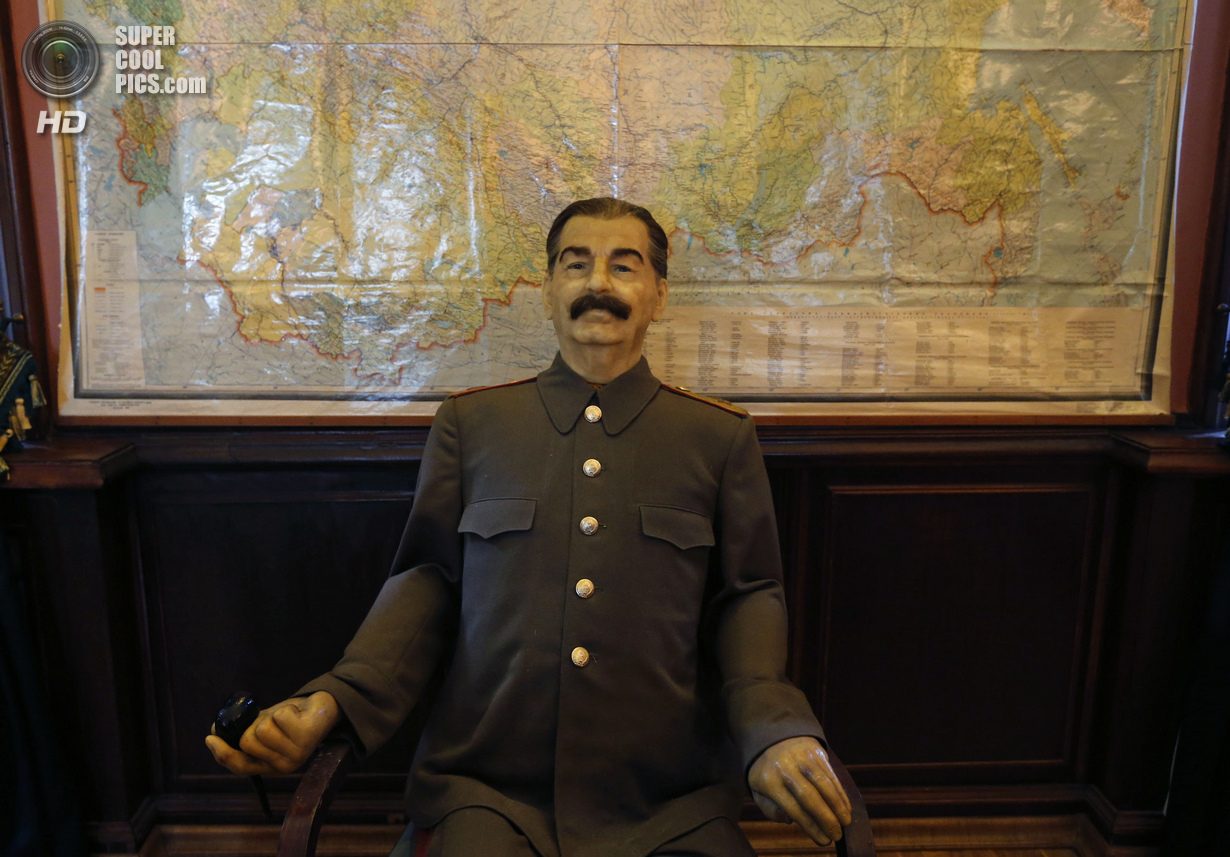 Wax figure of Soviet dictator Stalin is seen in a cinema hall at Stalinís Villa in Sochi